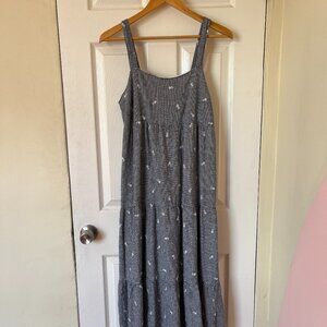 J Crew Floral Plaid Midi Dress